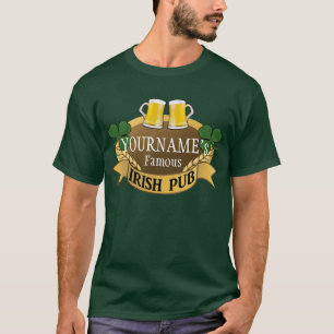 T-shirt Nom personnalisé Bière Irish Pub St Patrick's Day
