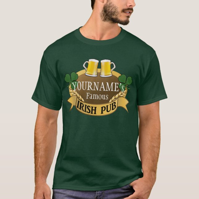 T-shirt Nom personnalisé Bière Irish Pub St Patrick's Day (Devant)