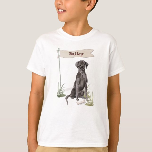 T-shirt Nom personnalisé Black Lab Pet Dog (Devant)