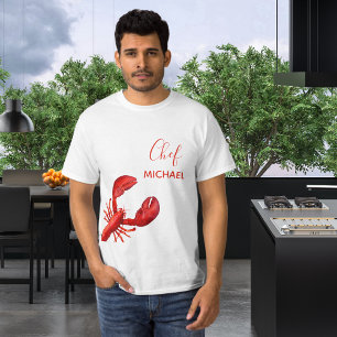 T-shirt Nom personnalisé blanc de homard rouge
