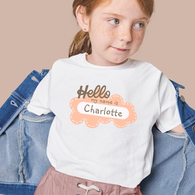 T-shirt Nom personnalisé Bonjour Mon nom Premier jour de l (Custom Name Hello My Name First Day of School T-Shirt)