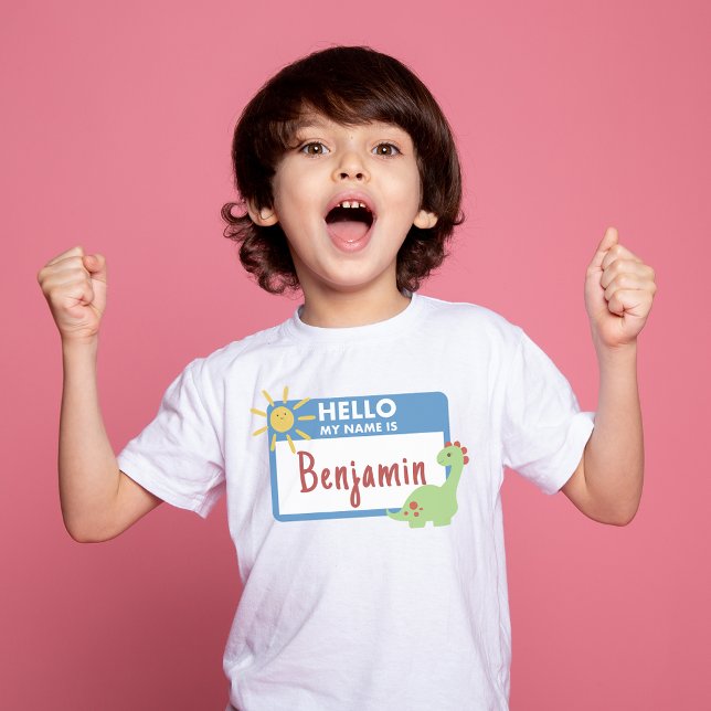 T-shirt Nom personnalisé Bonjour Mon nom Premier jour de l (Custom Name Hello My Name First Day of School T-Shirt)