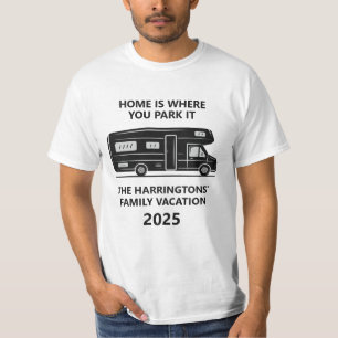 T-shirt Nom personnalisé & Camionnette de camping avec tex