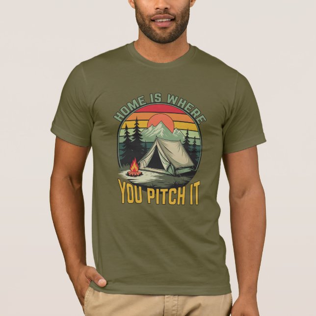 T-shirt Nom personnalisé Camping (Devant)