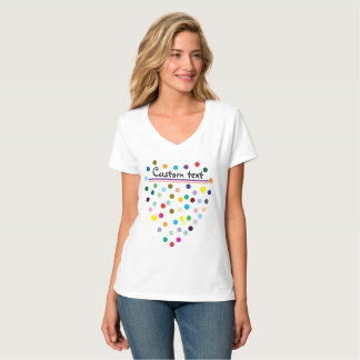 T-shirt Nom personnalisé Cercles colorés forme de coeur T-