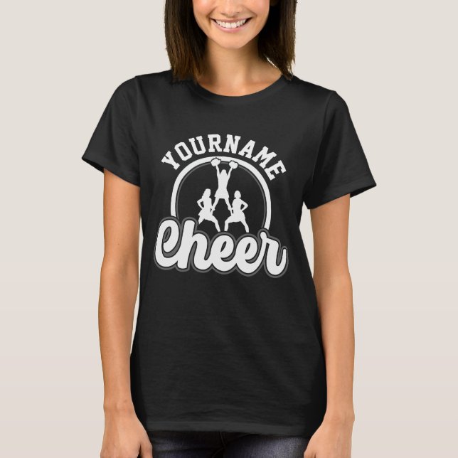 T-shirt NOM personnalisé Cheer Team Varsity Pom-pom girl (Devant)