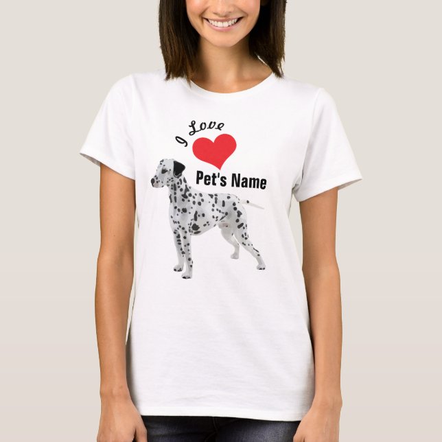 T-shirt Nom personnalisé Chien Dalmatien (Devant)