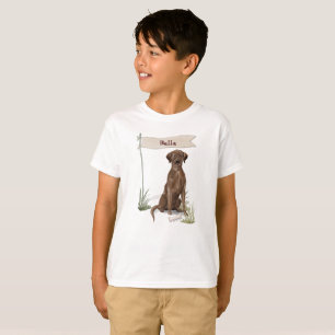 T-shirt Nom personnalisé Chocolat Lab Animal de compagnie