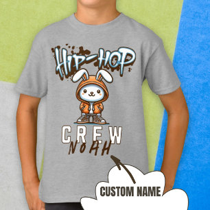 T-shirt Nom personnalisé Cool Hip-Hop Crew Rabbit de Pâque