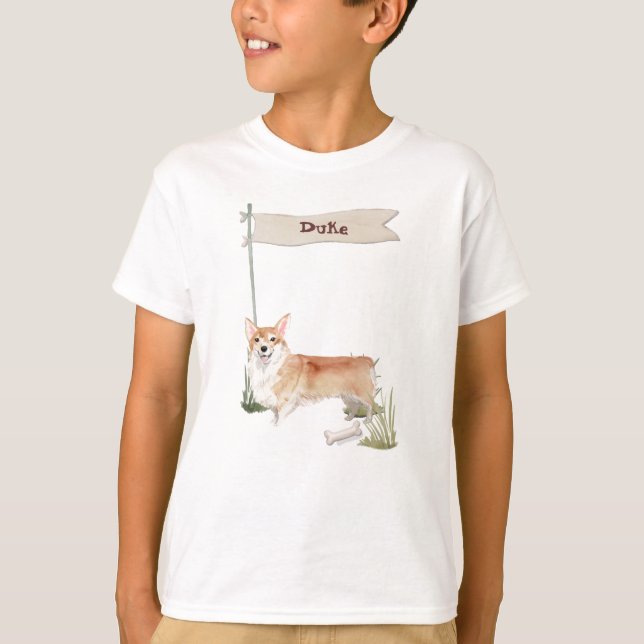 T-shirt Nom personnalisé Corgi chien animal (Devant)