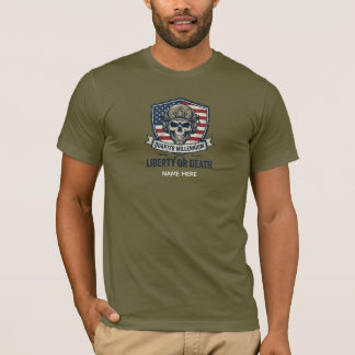 T-shirt Nom personnalisé Crâne tactique 250 ans de liberté