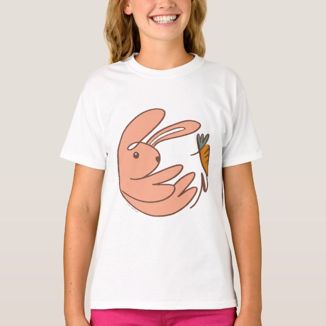 T-shirt Nom personnalisé Cute Bunny et Carrot Animal Art (Devant)