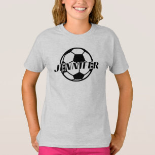 T-SHIRT NOM PERSONNALISÉ DE LA FILLE DE FOOTBALL