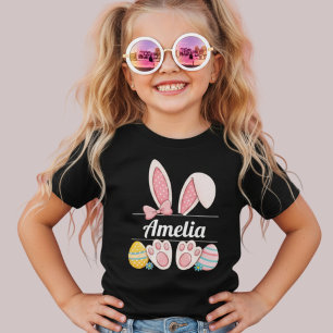 T-Shirt Nom personnalisé de lapin de Pâques 