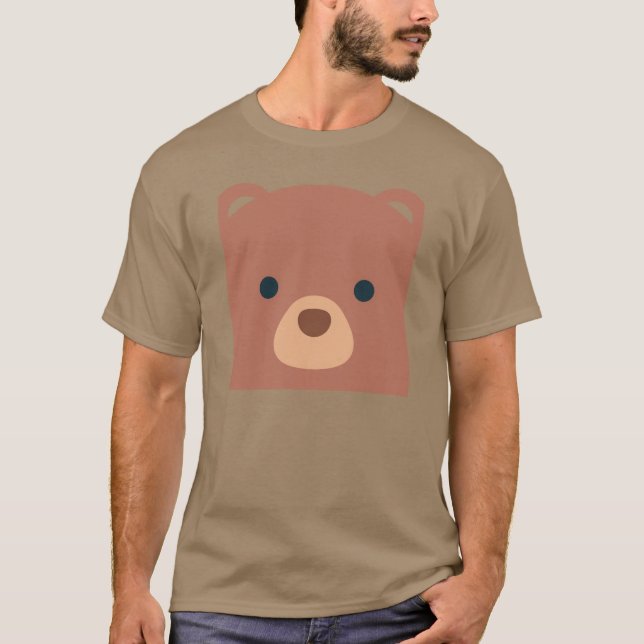 T-shirt Nom personnalisé de l'ours mignon Brown | Chemise (Devant)