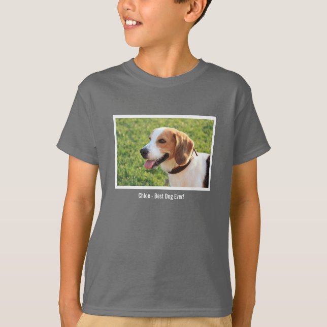 T-shirt Nom personnalisé de photo de chien de beagle et de (Devant)