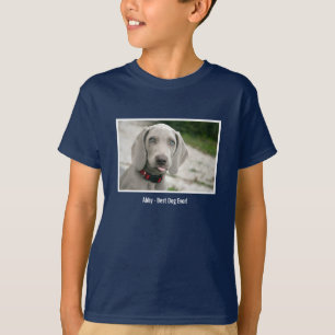 T-shirt Nom personnalisé de photo de chien de Weimaraner