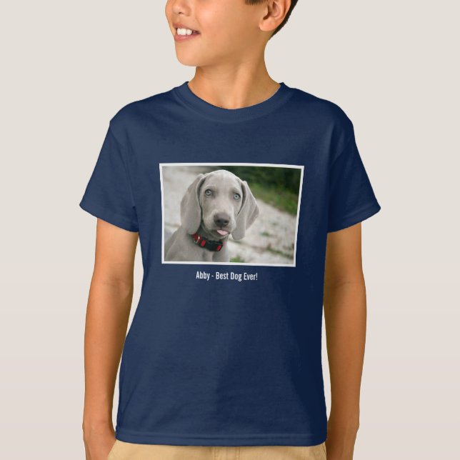 T-shirt Nom personnalisé de photo de chien de Weimaraner (Devant)