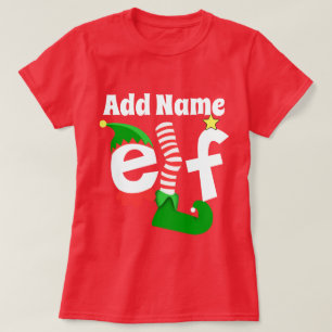 T-shirt Nom personnalisé d'Elf de Noël
