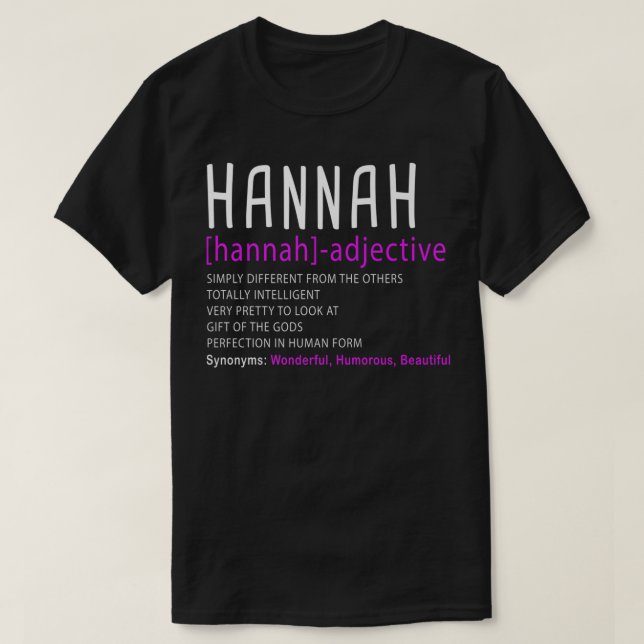T-shirt Nom personnalisé Description Hannah Premium (Design devant)