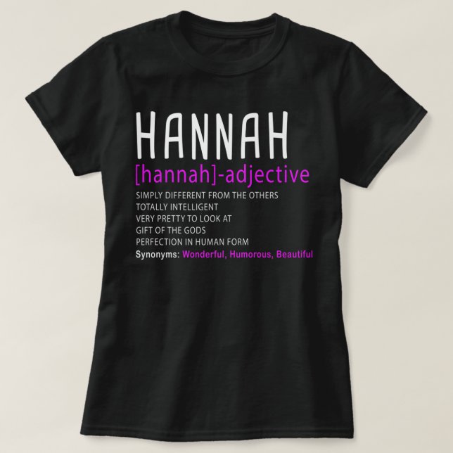 T-shirt Nom personnalisé Description Hannah Premium (Design devant)