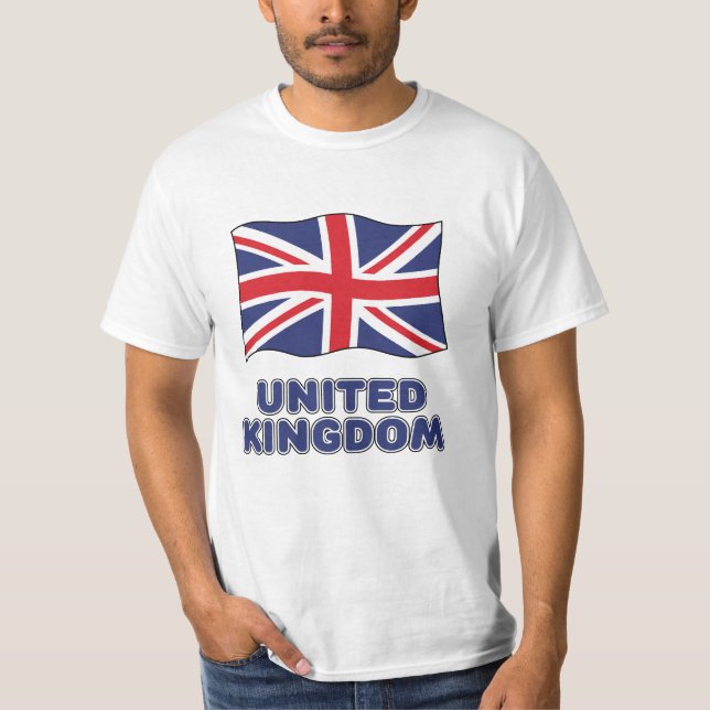 T-shirt Nom personnalisé Drapeau Royaume-Uni (Devant)