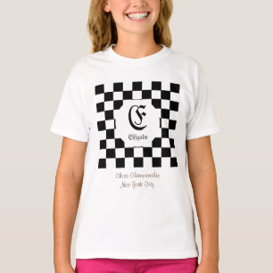 T-shirt Nom personnalisé du club d'échecs initial