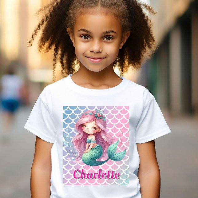 T-shirt Nom personnalisé du motif Mermaid (Créateur téléchargé)