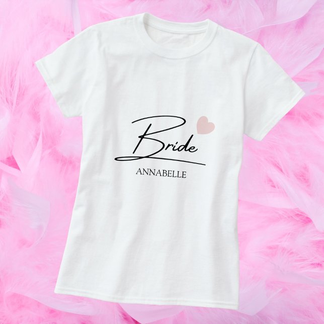 T-shirt Nom personnalisé du script de mariée  (Créateur téléchargé)