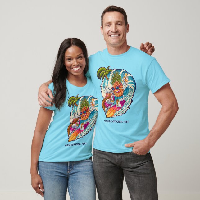 T-shirt Nom personnalisé et ananas de navigation de texte (Unisexe)
