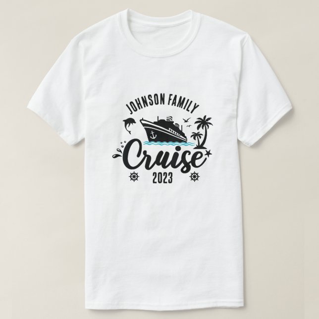 T-shirt Nom personnalisé et année croisière en famille (Design devant)