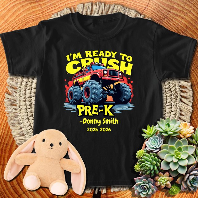 T-shirt Nom personnalisé et année scolaire Retour à l'écol (Créateur téléchargé)