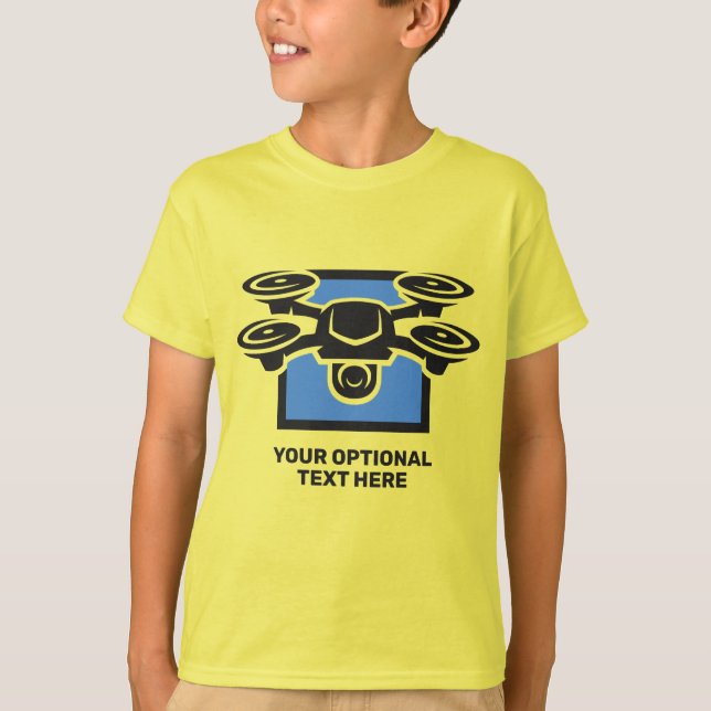 T-shirt Nom personnalisé et drone de texte (Devant)