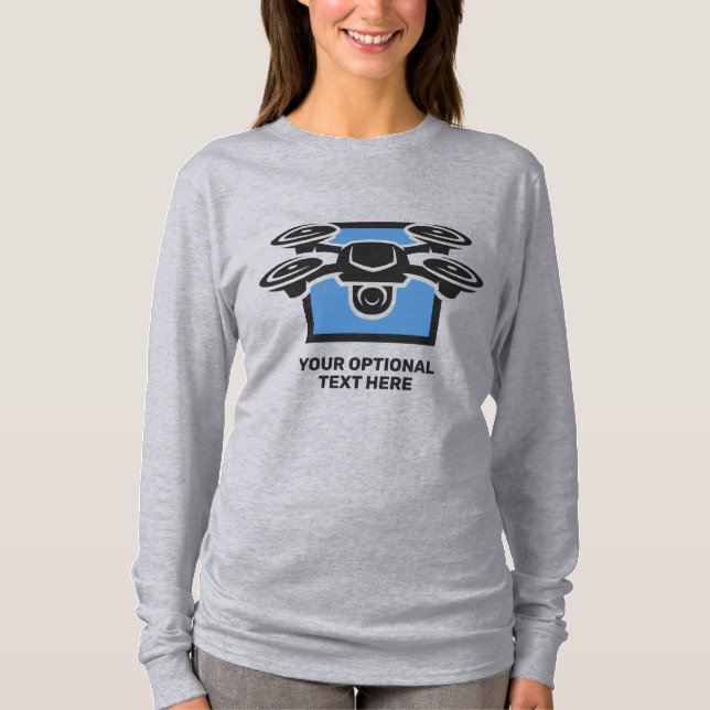 T-shirt Nom personnalisé et drone de texte (Devant)