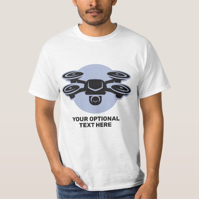 T-shirt Nom personnalisé et drone de texte (Devant)