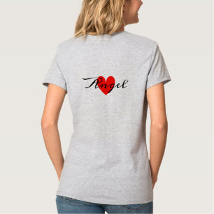 T-shirt Nom personnalisé et minuscule coeur rouge mignon