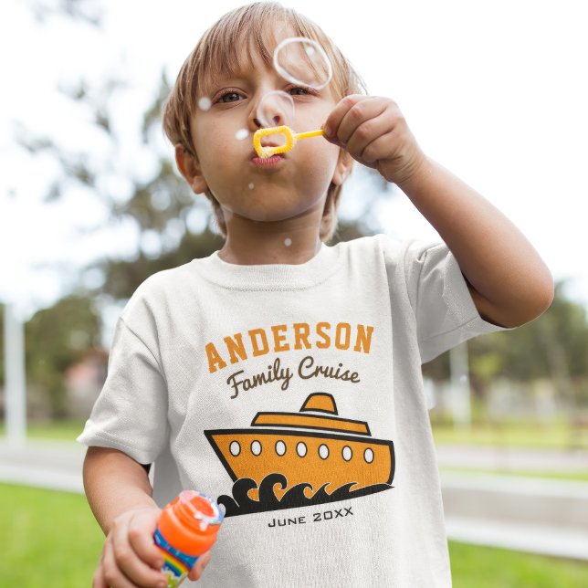 T-shirt Nom personnalisé Famille Croisière Vacances (Créateur téléchargé)