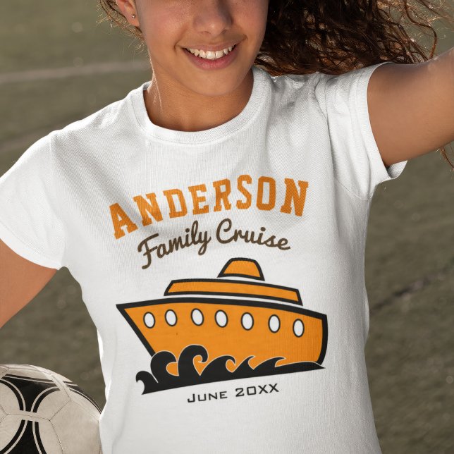 T-shirt Nom personnalisé Famille Croisière Vacances (Créateur téléchargé)