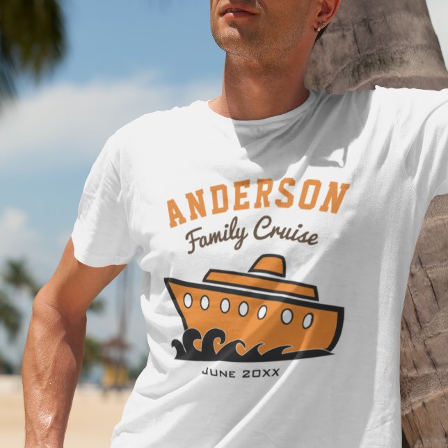 T-shirt Nom personnalisé Famille Croisière Vacances (Créateur téléchargé)