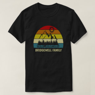 T-shirt Nom personnalisé Family Road Triage Mountain Sunse