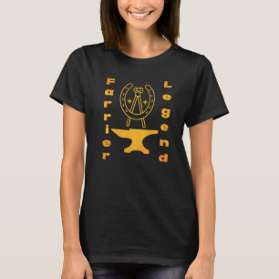 T-shirt Nom personnalisé Farrier Legend Yellow Anvil Horse