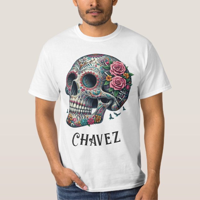 T-shirt Nom personnalisé Fête de la vie et de la mort (Devant)