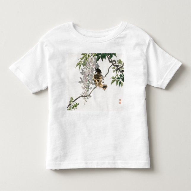 T-SHIRT NOM PERSONNALISÉ FILLE TOUT-PETITS OISEAU  (Devant)