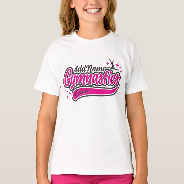 T-shirt NOM personnalisé Gymnaste Split Leap Gymnastique (Devant)