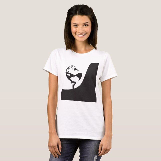 T-shirt Nom personnalisé Hello Black and White Golf (Devant entier)