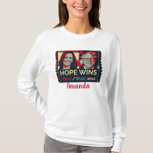 T-shirt Nom personnalisé - Hope gagne Harris Walz 2024