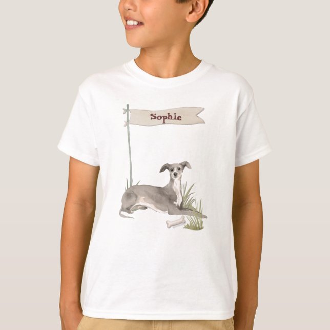 T-shirt Nom personnalisé Italien Greyhound Animal Chien (Devant)