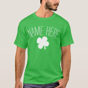 T-shirt Nom personnalisé Jour de la Saint Patrick de trèfl
