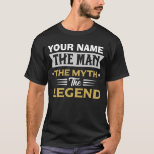 T-shirt Nom personnalisé L'homme Le mythe La légende T-S