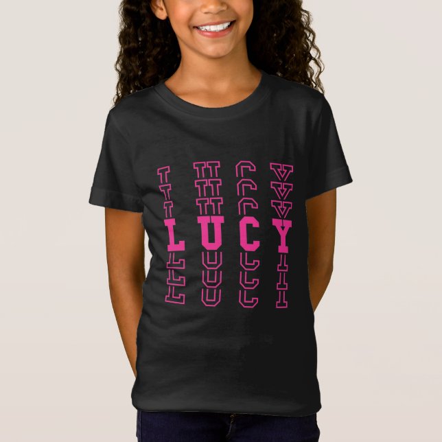 T-Shirt Nom personnalisé Lucy Pink (Devant)
